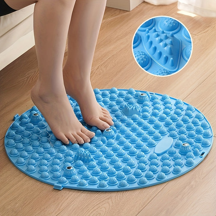 1 Blue 14.5-Inch TPE Foot Massage Mat for Home Exercise & Rehabilitation - Non-Electric, Non-Slip, Durable Fitness Pad with Textured Surface for Blood Circulation Enhancement - Ideal All-Season Gift for Mother's Day, Thanksgi