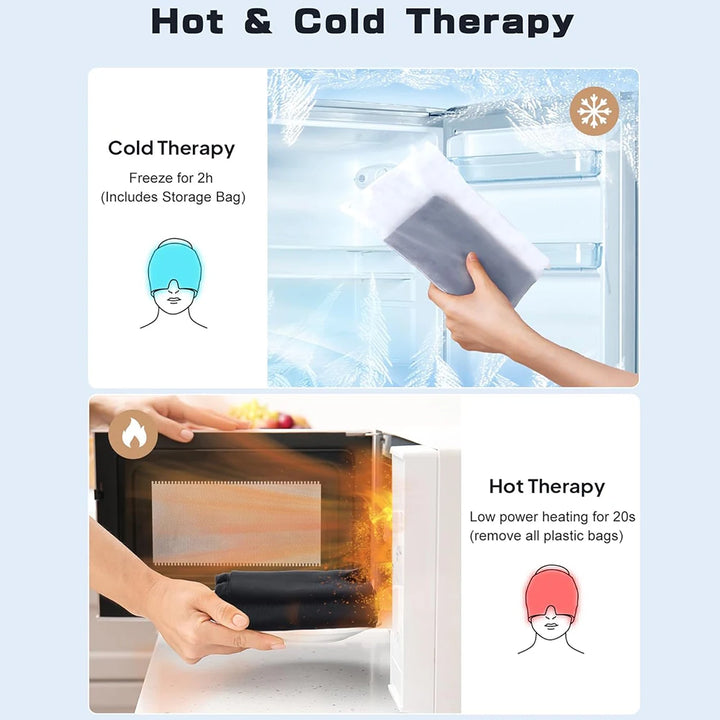 Máscara para alívio de Stress,enxaqueca,dores de cabeça.Quente/Frio,gel Terapia