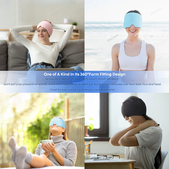 Máscara para alívio de Stress,enxaqueca,dores de cabeça.Quente/Frio,gel Terapia