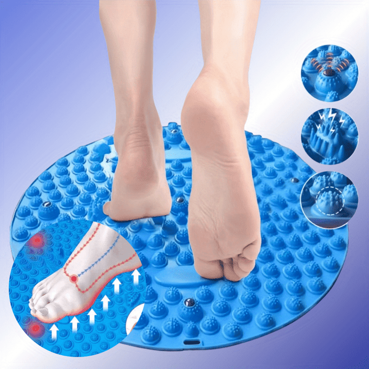 1 Blue 14.5-Inch TPE Foot Massage Mat for Home Exercise & Rehabilitation - Non-Electric, Non-Slip, Durable Fitness Pad with Textured Surface for Blood Circulation Enhancement - Ideal All-Season Gift for Mother's Day, Thanksgi